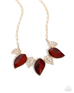 Paparazzi Leafy Leader - Brown Necklace