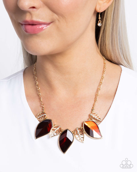 Paparazzi Leafy Leader - Brown Necklace