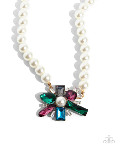 Paparazzi Prismatic Potential - Green Pearl Necklace