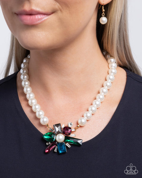 Paparazzi Prismatic Potential - Green Pearl Necklace