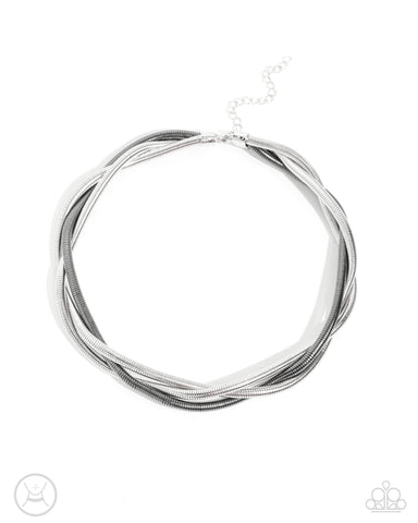 Paparazzi Sleek Splendor - Silver Choker Necklace