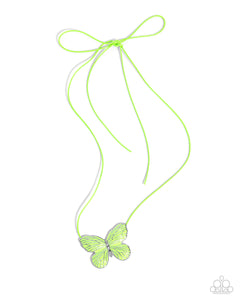 COMING SOON Paparazzi Fluttering Fervor - Green Heart  Necklace