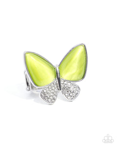 COMING SOON Paparazzi Fluttering Flex Butterfly Green Ring