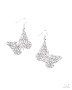 COMING SOON Paparazzi Aerial Audience Butterfly White Earring