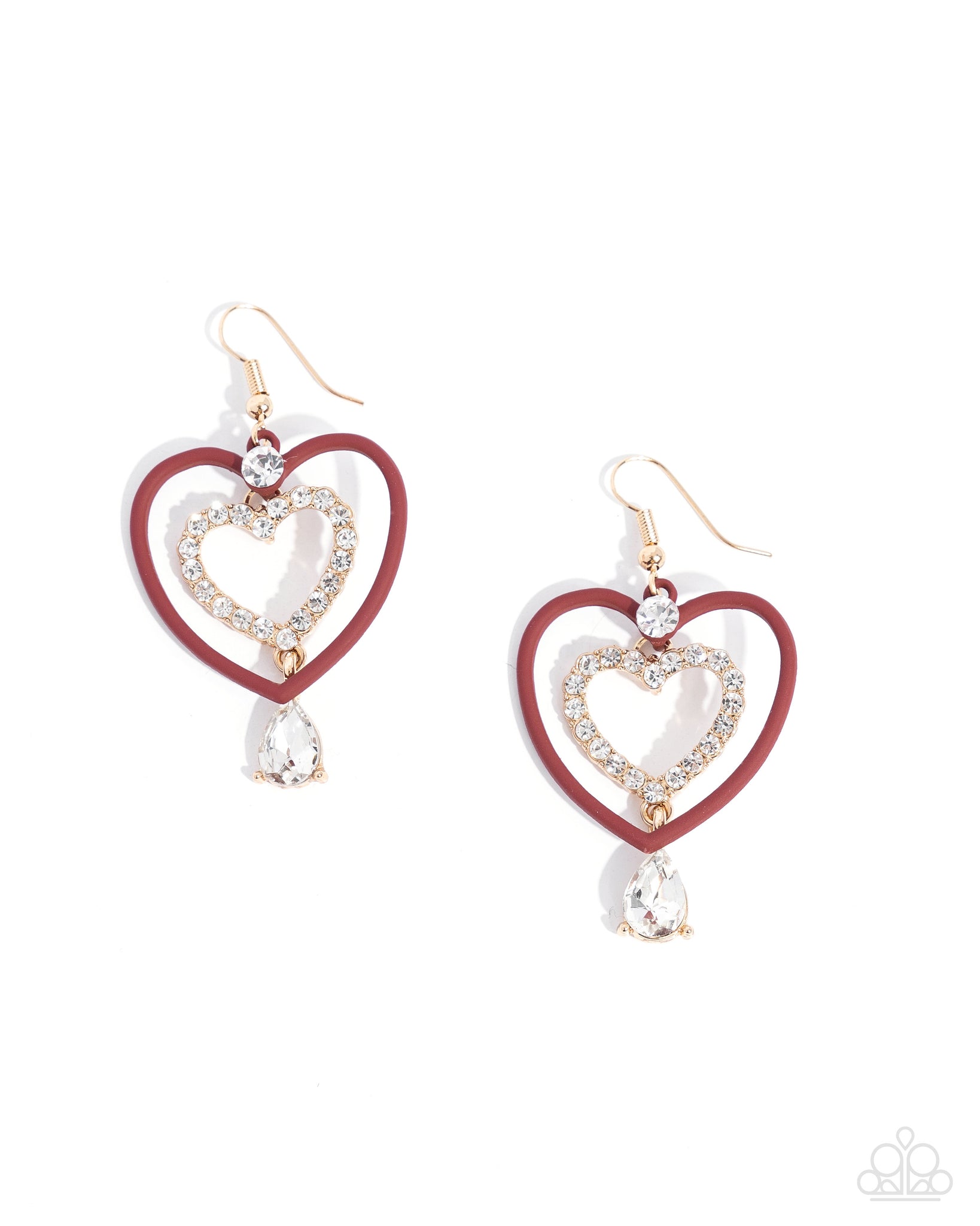 Paparazzi Soft and Sweet - Red Heart Earrings