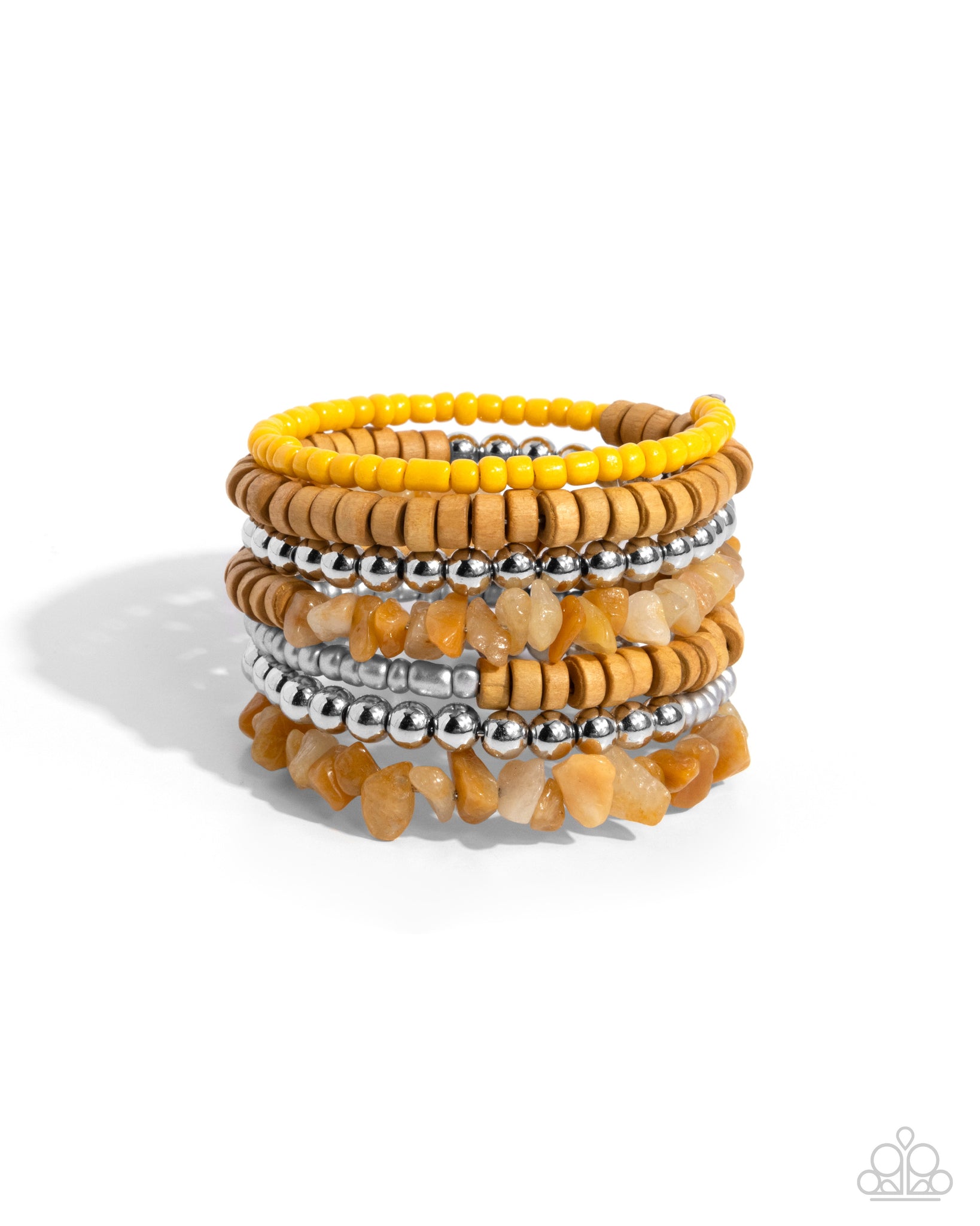 Paparazzi Plentiful Pizzazz - Yellow Coiled Bracelet