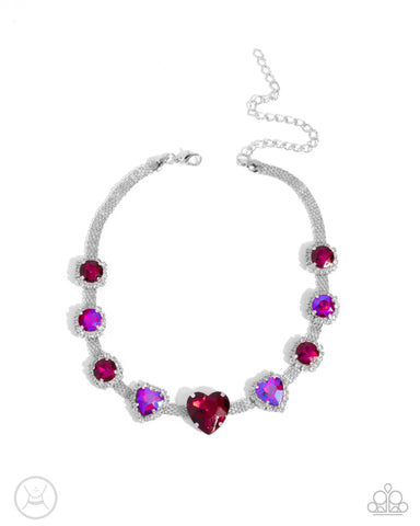 COMING SOON Paparazzi Valentines Vibe - Pink Heart Choker Necklace