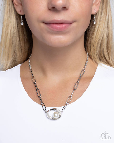 COMING SOON Paparazzi Tilted Tutor - White Pearl Necklace