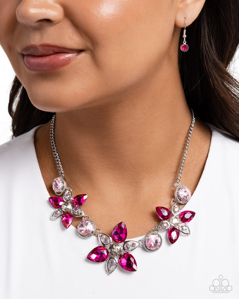 Paparazzi Perennial Promise - Pink and Iridescent Necklace