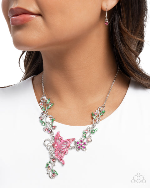 COMING SOON Paparazzi Valuable Vineyard - Pink Butterfly Necklace