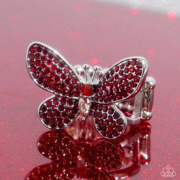 COMING SOON Paparazzi Admirable Ascension - Red Butterfly Ring