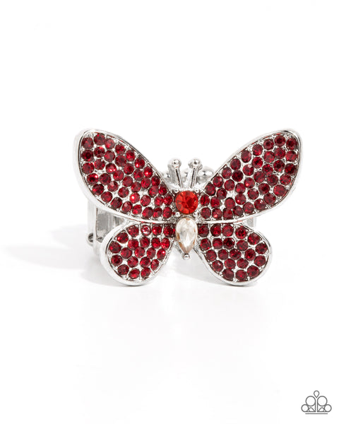 COMING SOON Paparazzi Admirable Ascension - Red Butterfly Ring