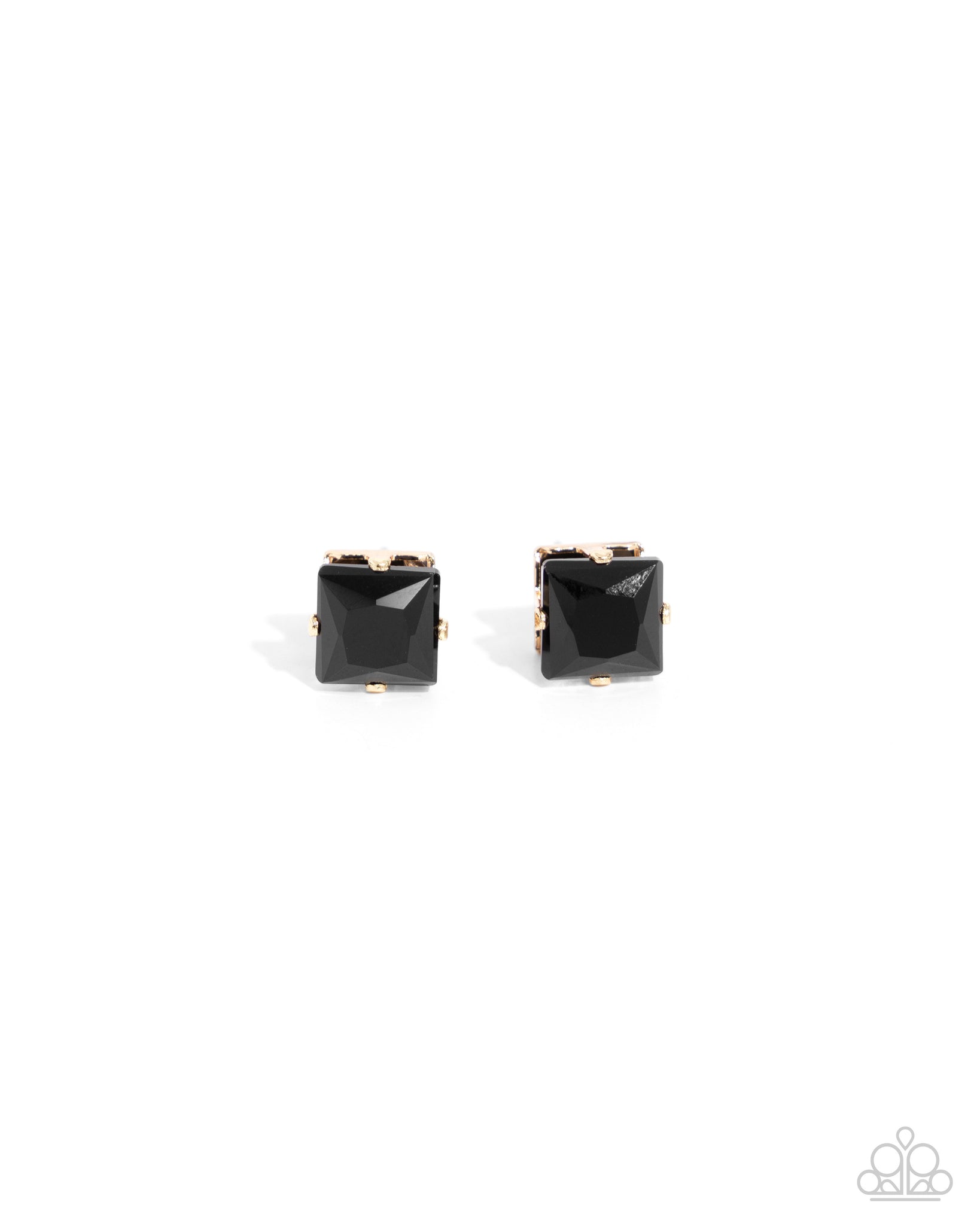 COMING SOON Paparazzi Squared Soprano - Black Post Earrings