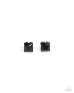 Paparazzi Squared Soprano - Black Post Earrings