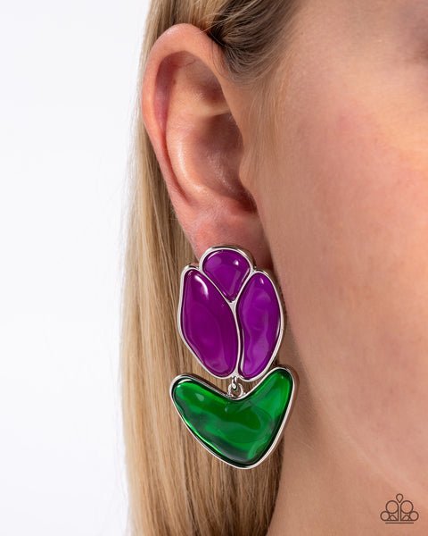 COMING SOON Paparazzi Tulip Triumph - Purple Earrings