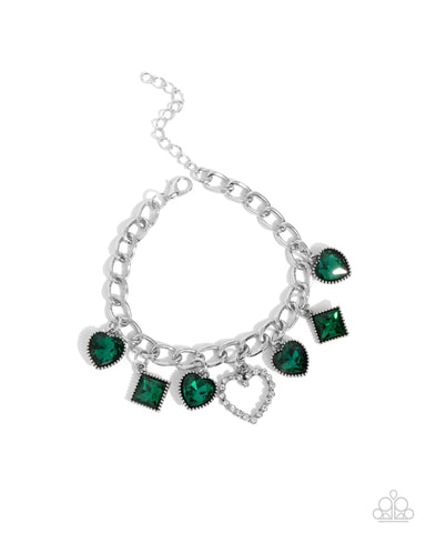 Paparazzi Framed Future - Green Charm Bracelet