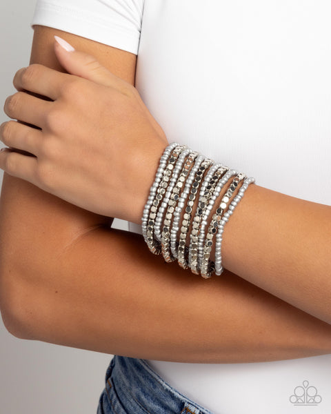 Paparazzi Spirited Stack - Silver Bracelet