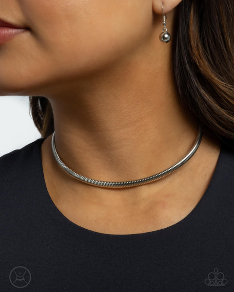 COMING SOON Paparazzi Captivating Choker - Silver Necklace