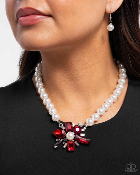 COMING SOON Paparazzi Prismatic Potential - Red Pearl Necklace