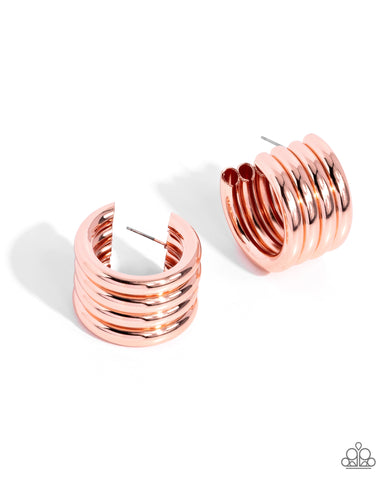 COMING SOON Paparazzi Continuous Construction - Copper Earrings