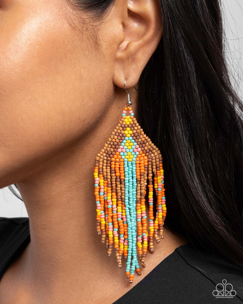Paparazzi Paramount Pattern - Multi Seed Bead Earrings