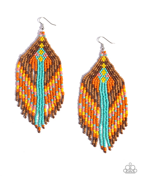 Paparazzi Paramount Pattern - Multi Seed Bead Earrings