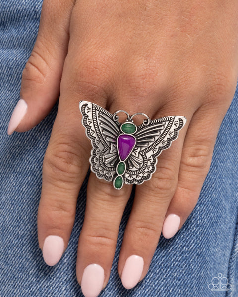 Paparazzi Adolescent Aerial - Purple Butterfly Ring