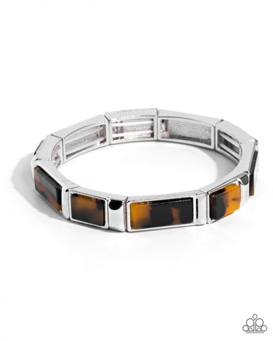 Paparazzi Acrylic Accent - Brown Tortoise Bracelet