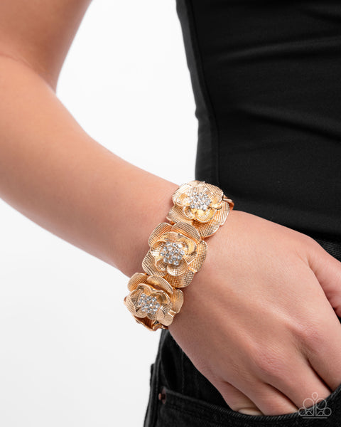Paparazzi Floral Fare - Gold Bracelet