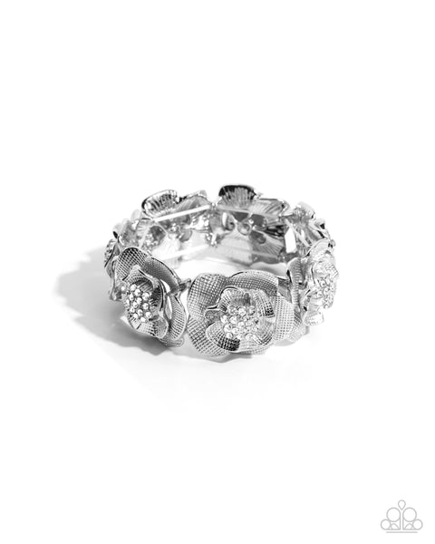 Paparazzi Floral Fare - White Bracelet
