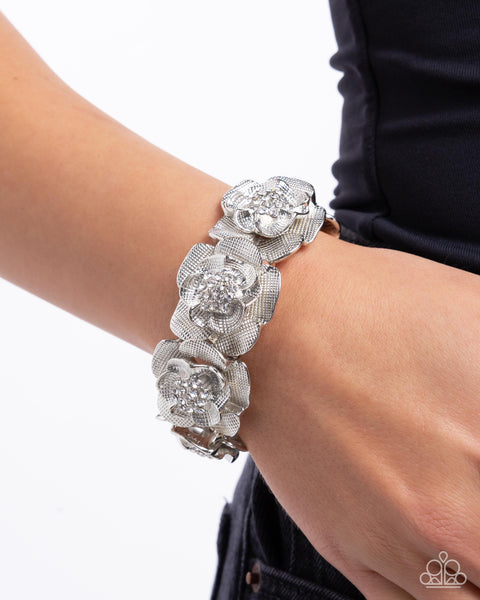 Paparazzi Floral Fare - White Bracelet