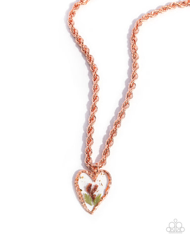 COMING SOON Paparazzi Coming Around - Copper Heart Necklace