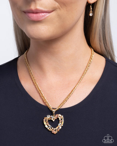 COMING SOON Paparazzi Romance is a Bonus - Gold Heart Necklace