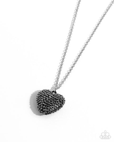 Paparazzi Smitten Sensation - Silver Heart Necklace