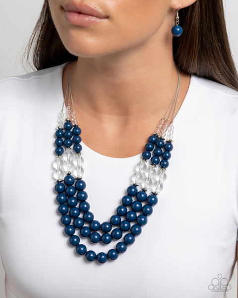 COMING SOON Paparazzi Speckled Statement - Blue Necklace