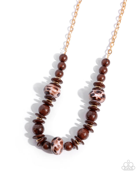 Paparazzi Cheetah Club - Brown Necklace