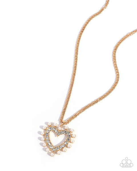 Paparazzi Perfectly Prim - Gold Heart Necklace