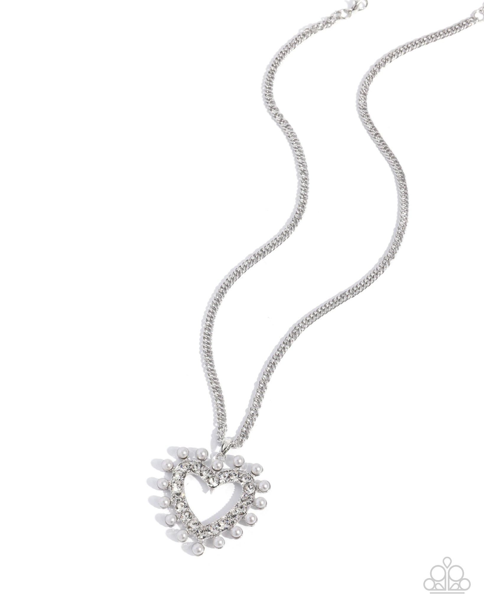 Paparazzi Perfectly Prim - White Heart Necklace