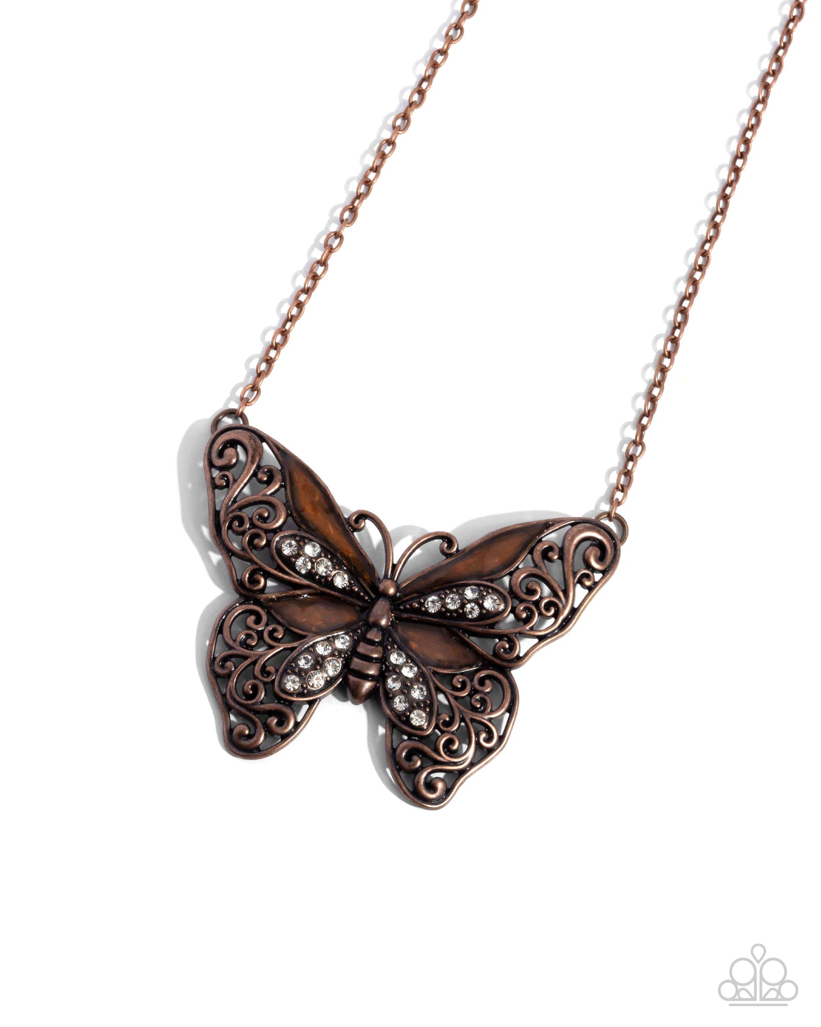 Paparazzi Flawless Flight - Copper Butterfly Necklace