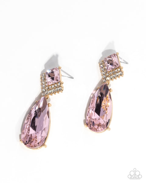 Paparazzi Diamond Life - Pink Earrings