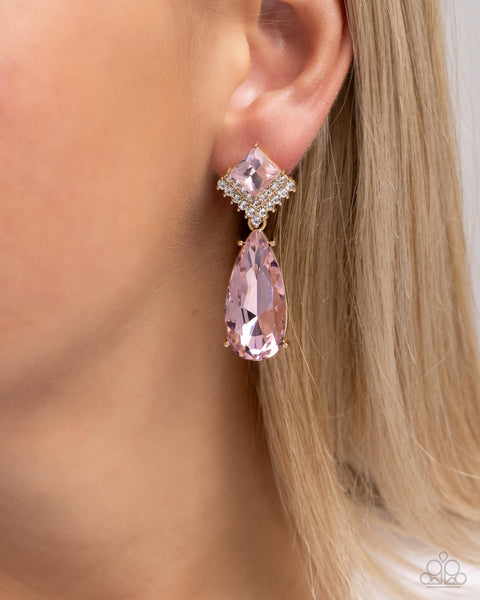 Paparazzi Diamond Life - Pink Earrings