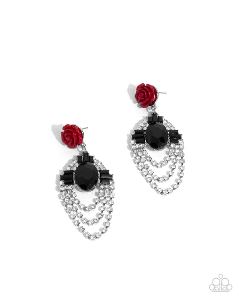 COMING SOON Paparazzi Rosy Rave - Red Earrings