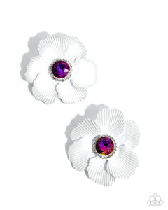 COMING SOON Paparazzi Organic Growth Flower White Earrings