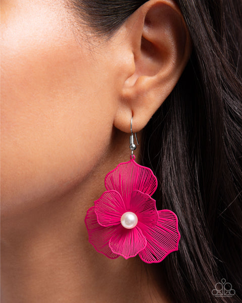 COMING SOON Paparazzi PETAL the Score - Pink Earrings