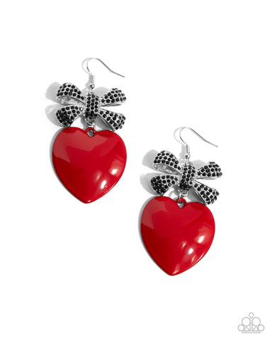 COMING SOON Paparazzi Suitable Sweetheart - Red Earrings