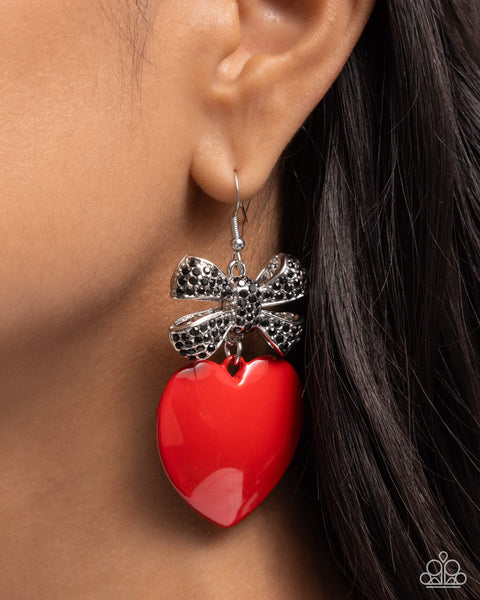 COMING SOON Paparazzi Suitable Sweetheart - Red Earrings