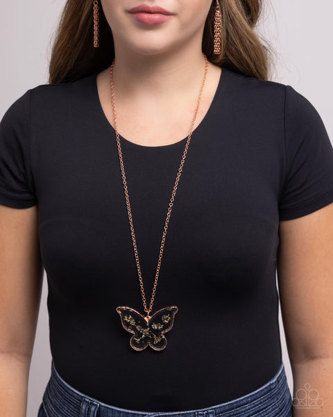 COMING SOON Paparazzi Skyward Shells - Copper Butterfly Necklace