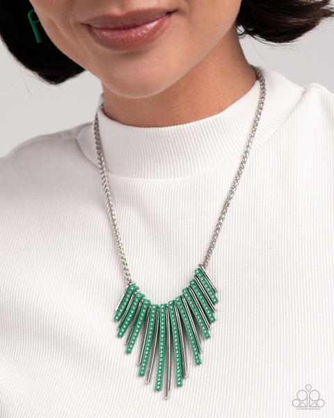 Paparazzi Fashionable Fringe Necklace and Colored Cameo Bracelet Complete Look Set