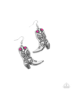 COMING SOON Paparazzi Southern Belle of the Ball Boot Pink Earrings