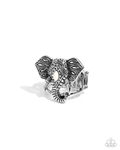 Paparazzi Elephant Erudite - White Ring